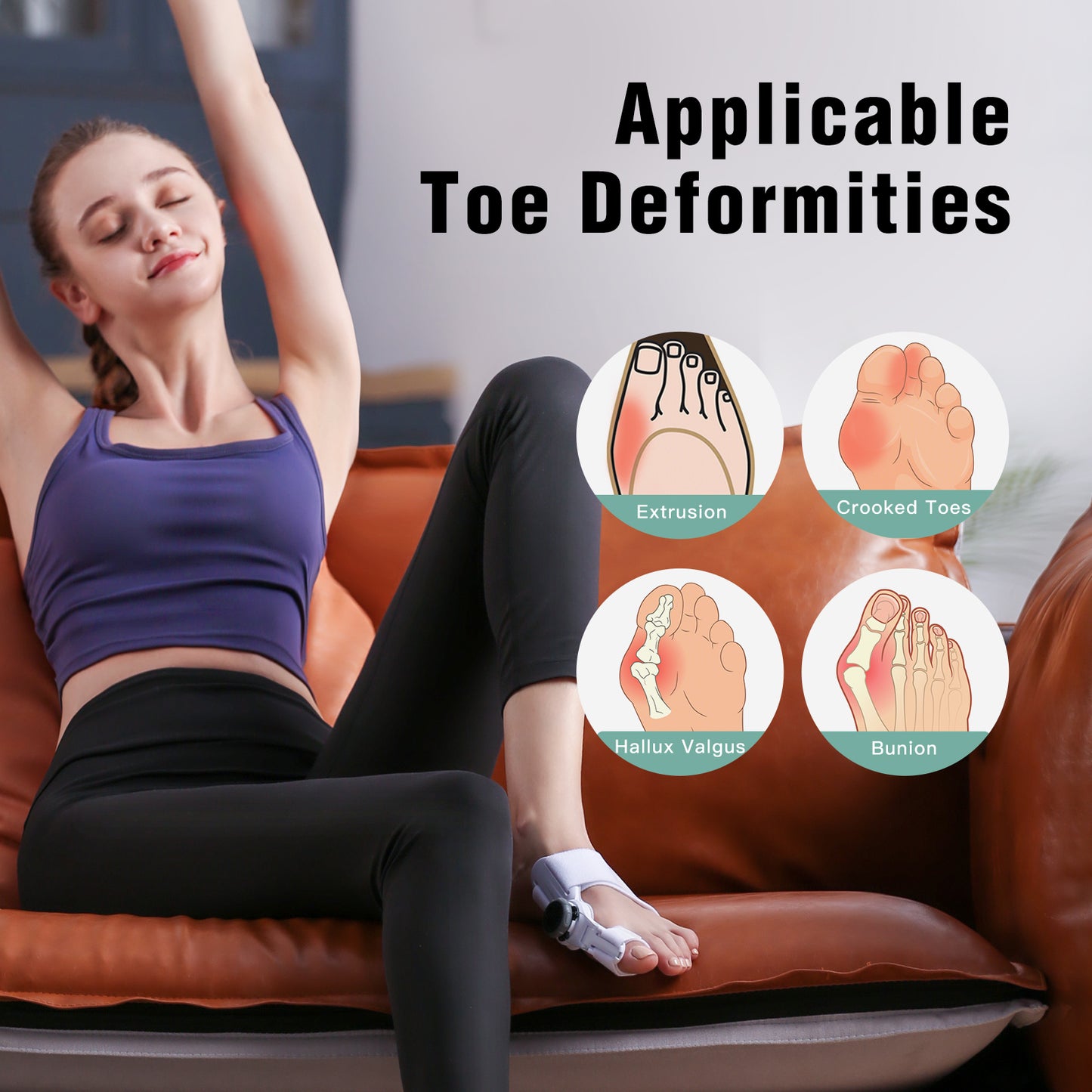 Adjustable Bunion Corrector for Women and Men, Orthopedic Bunion Toe Straighteners, Big Toe Brace for Hallux Valgus, Adjustable Bunion Splint with Silicone Inner Pad for Bunion Relief-1 PC