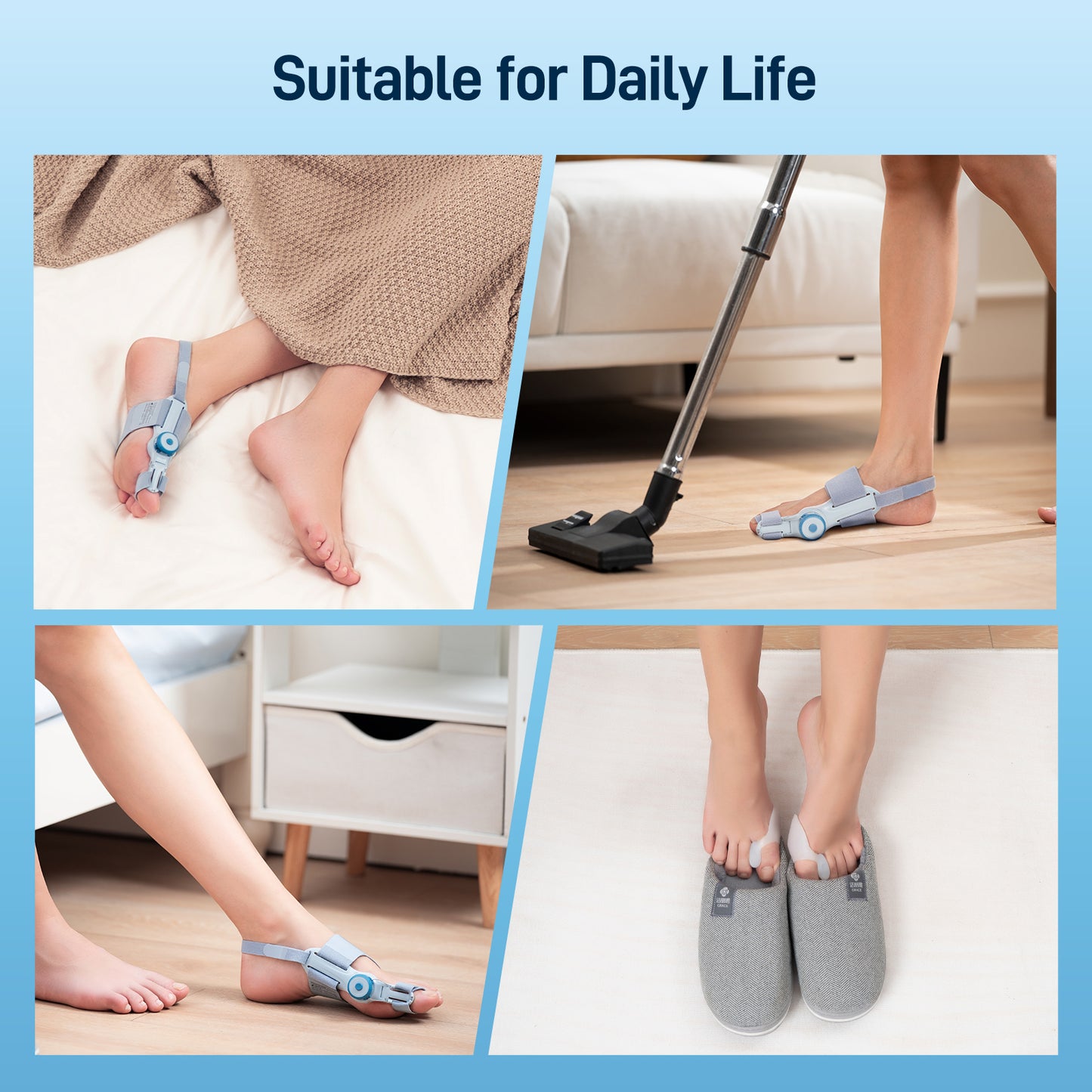 Adjustable Bunion Corrector with Anti-slip Heel Strap with Toe Seperator, Adjustable Knob Bunion Brace Splint, Bunion Relief Orthopedic Toe Straightener