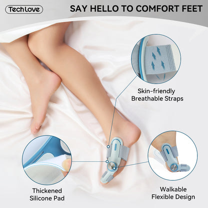 Dual Correction Bunion Corretor for Women & Men Comfortable, Effective Adjustable Knob Orthopedic for Big Toe Relief Bunion Splints Hammer Toe Straightener with Silicone Pad