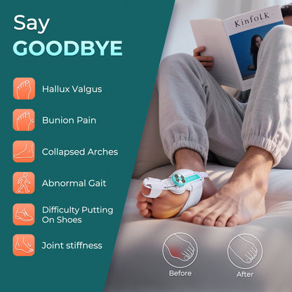 TENICORE Bunion Corrector, Upgraded Big Toe Straightener, Adjustable Bunion Splint with Anti-slip Heel Strap for Bunion Relief, Suitable for Left and Right Feet Day Night Support, 1 Pair